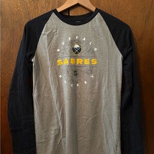Buffalo Sabres Gray and Black Long Sleeve Shirt